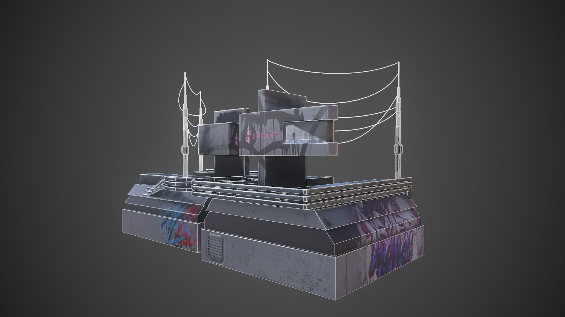 Sci-fi Station 03 Low-poly 3D model_19