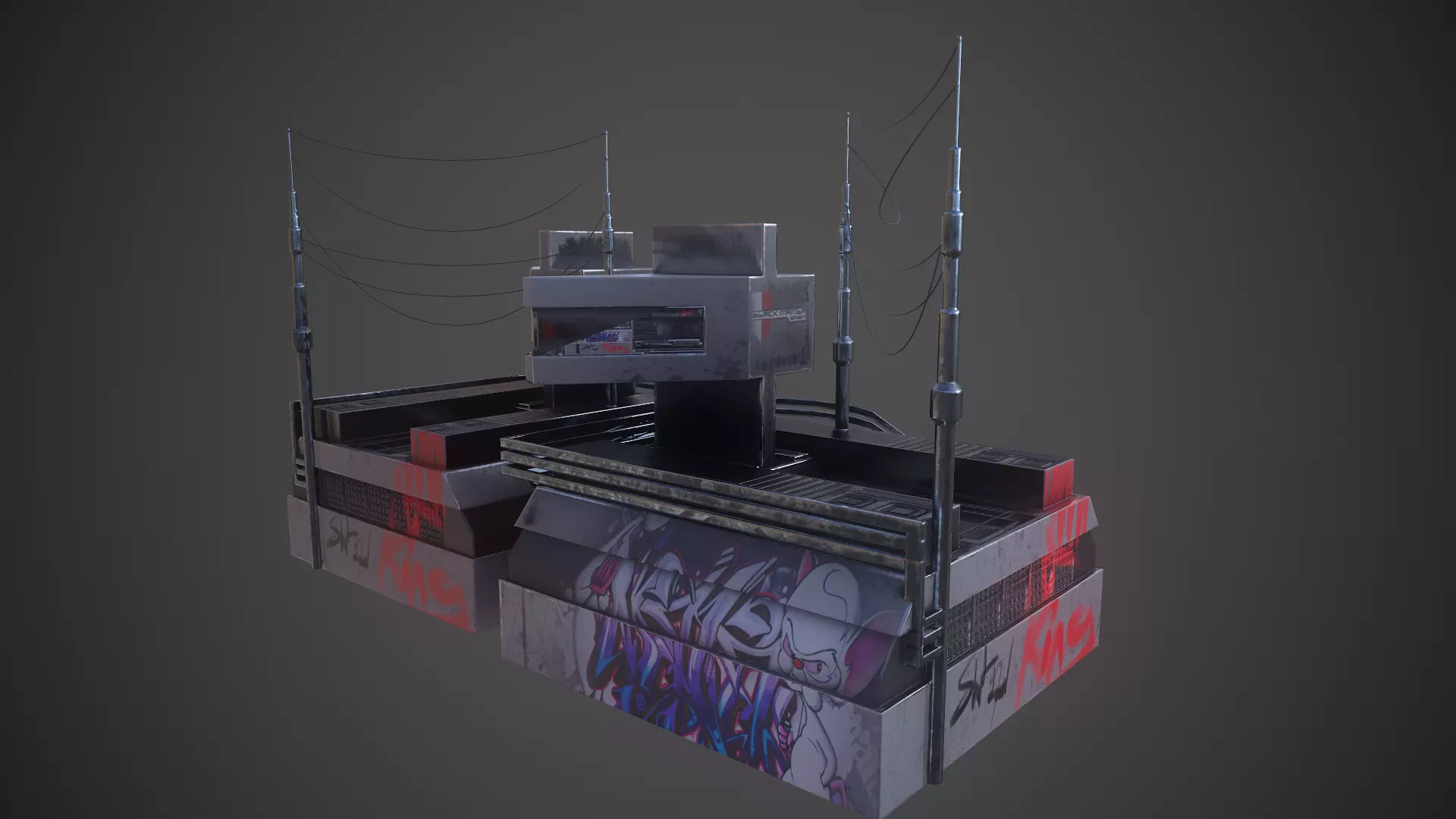 Sci-fi Station 03 Low-poly 3D model_0