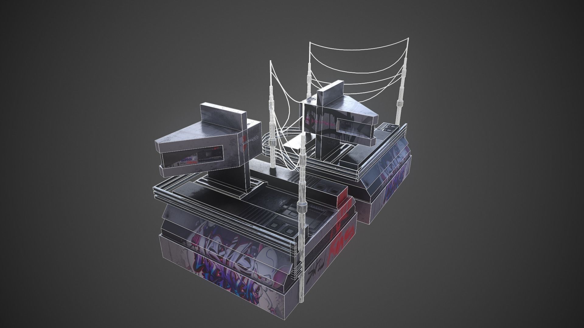 Sci-fi Station 03 Low-poly 3D model_18