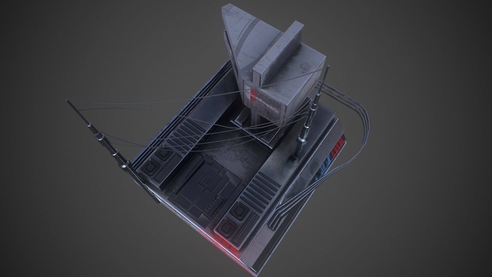 Sci-fi Station 03 Low-poly 3D model_4