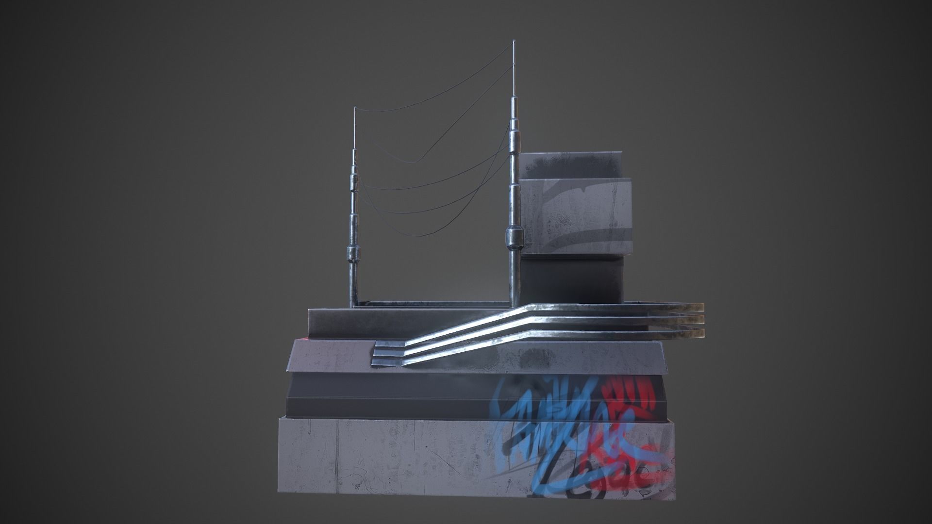 Sci-fi Station 03 Low-poly 3D model_5