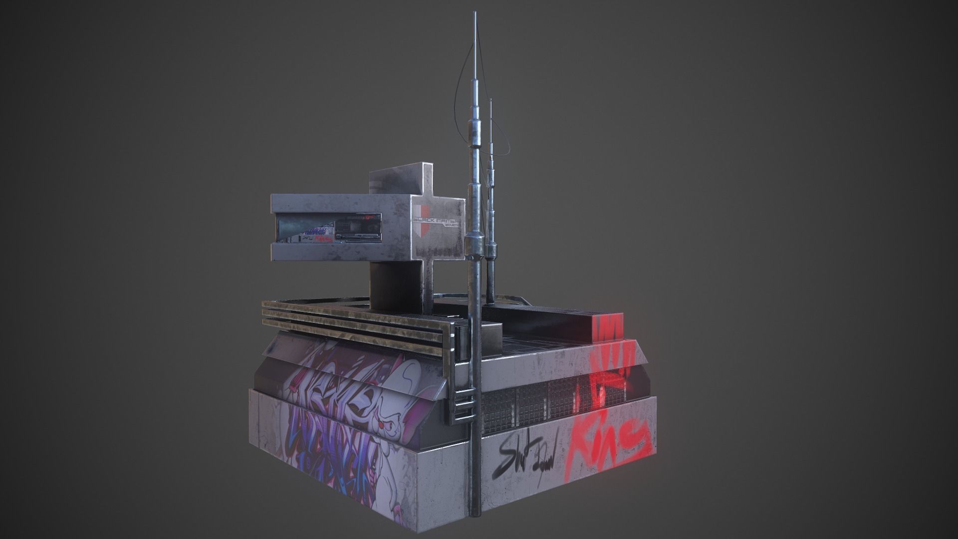 Sci-fi Station 03 Low-poly 3D model_2