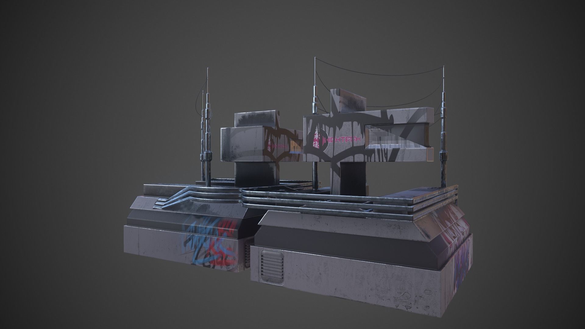 Sci-fi Station 03 Low-poly 3D model_14