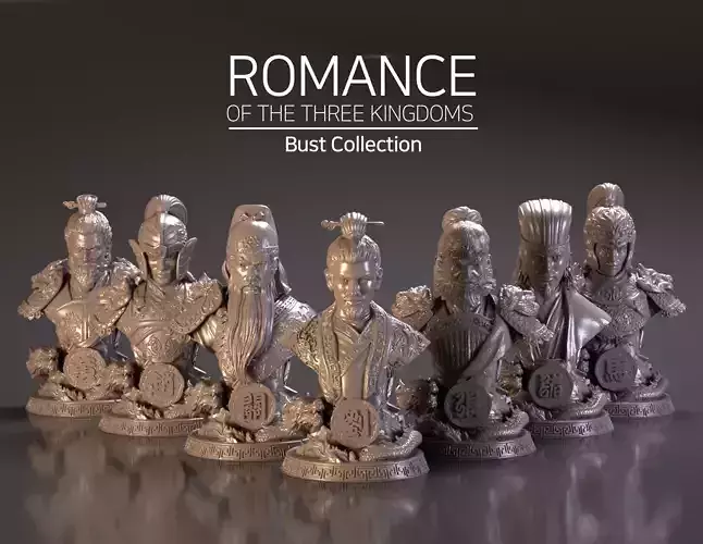 Bust of  Romance of the Three Kingdoms  3D Model Collection