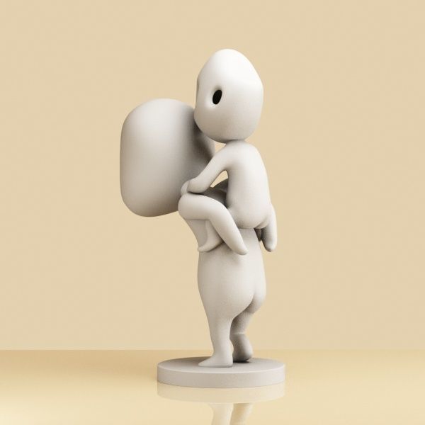 Set of Kodama 003-004 3D print model_3