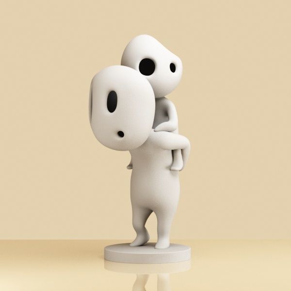 Set of Kodama 003-004 3D print model_1
