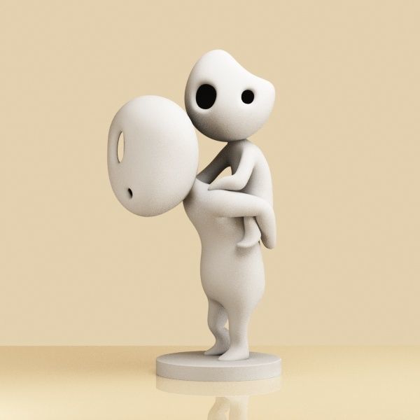 Set of Kodama 003-004 3D print model_2