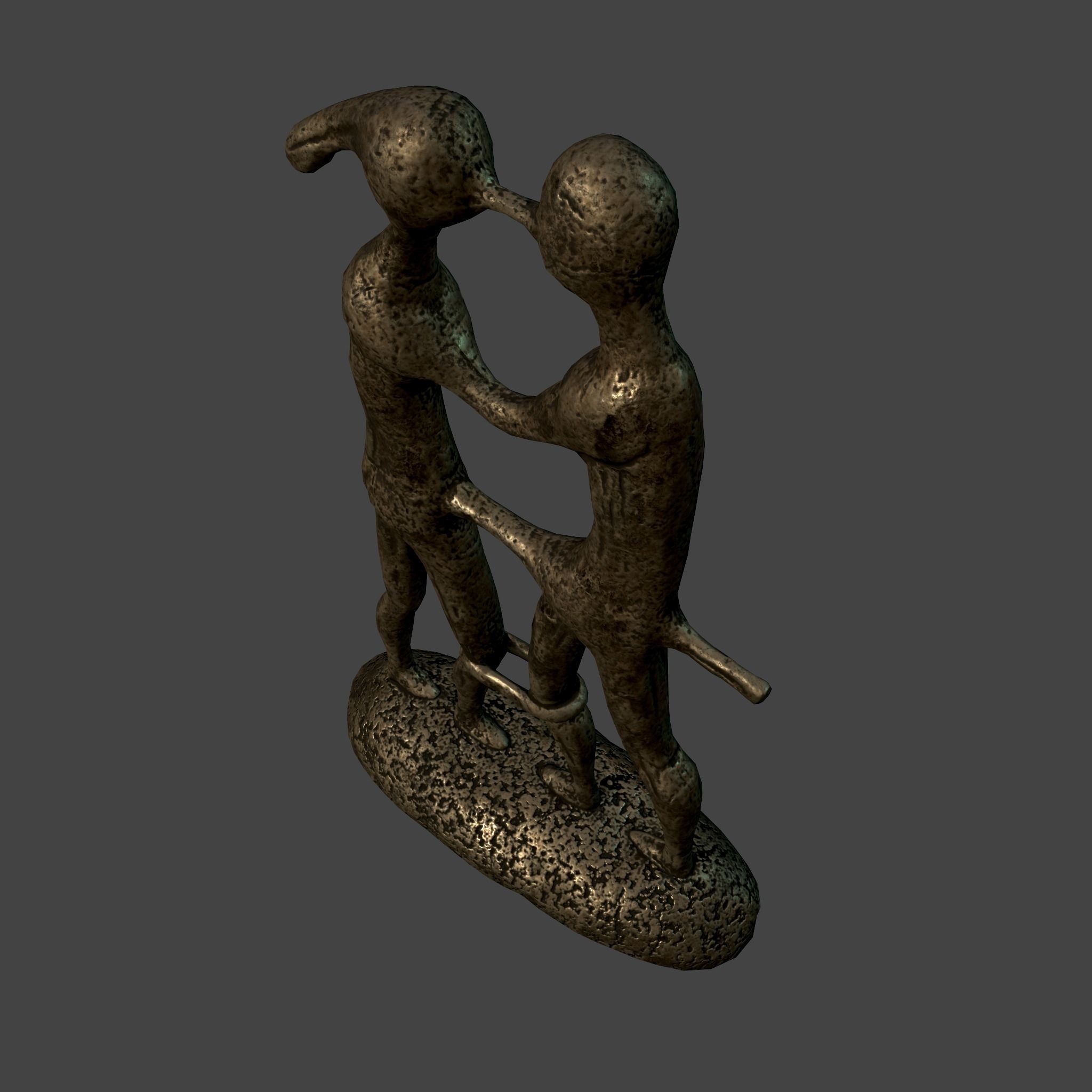 Statue Bridal Couple Low-poly 3D model_19