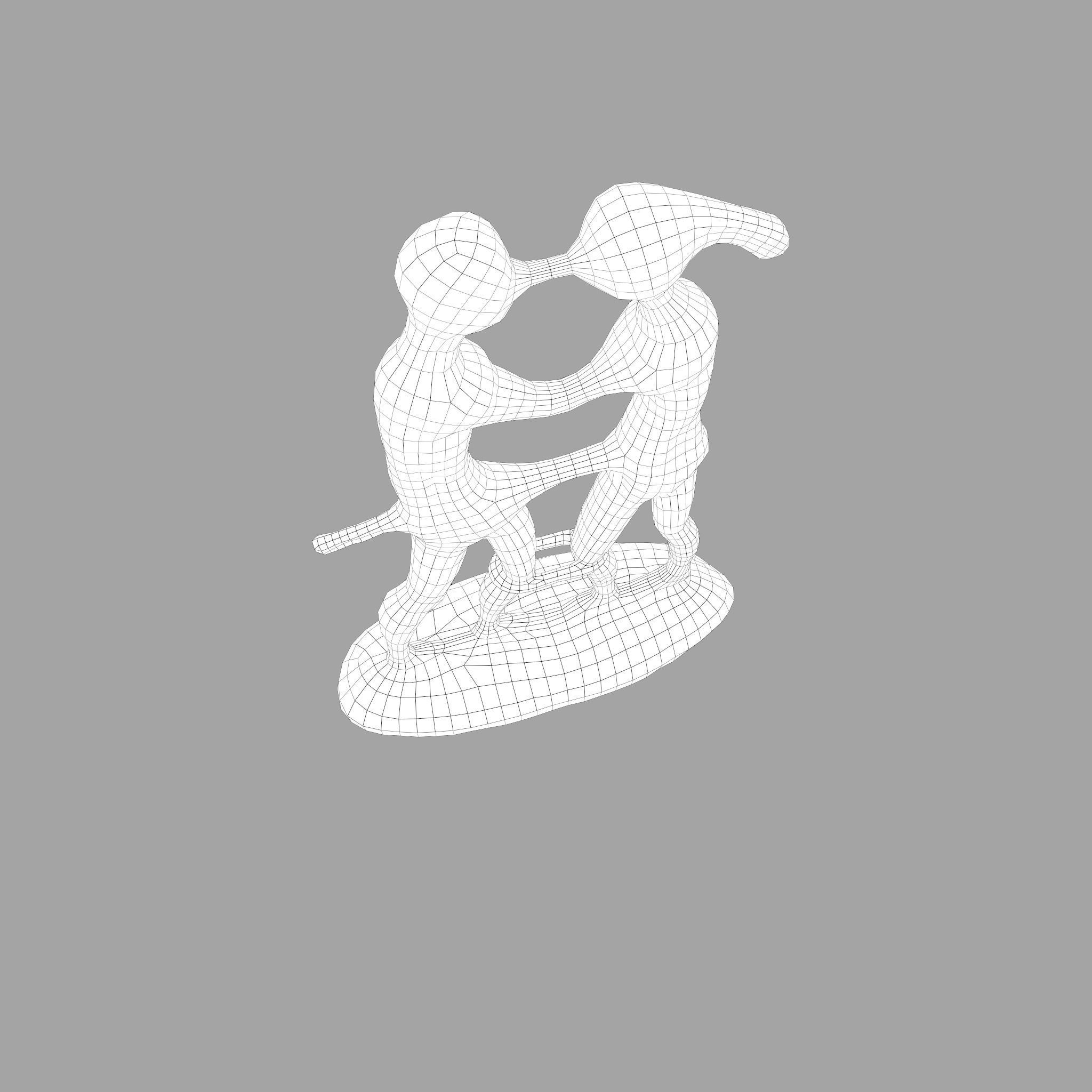 Statue Bridal Couple Low-poly 3D model_40