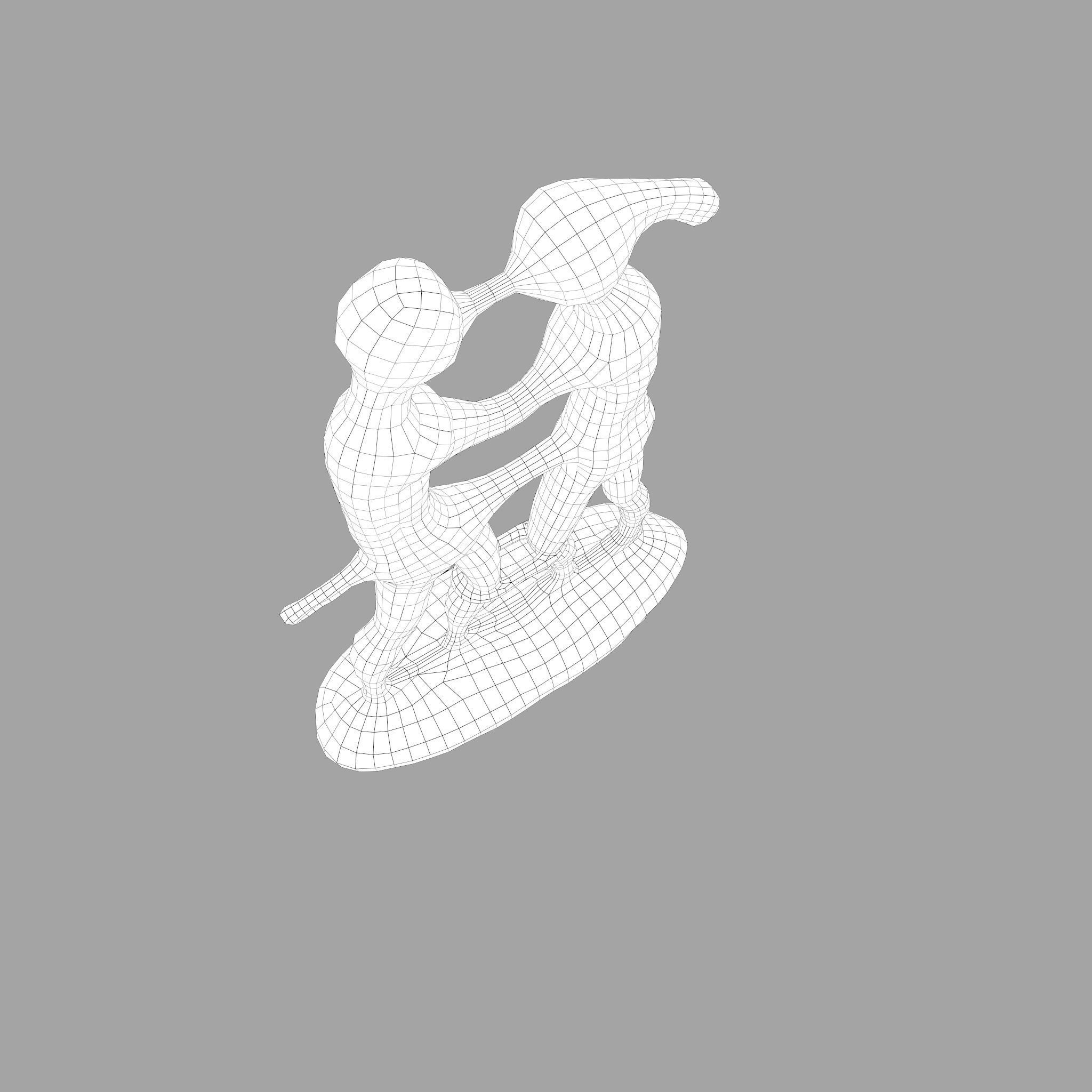 Statue Bridal Couple Low-poly 3D model_45