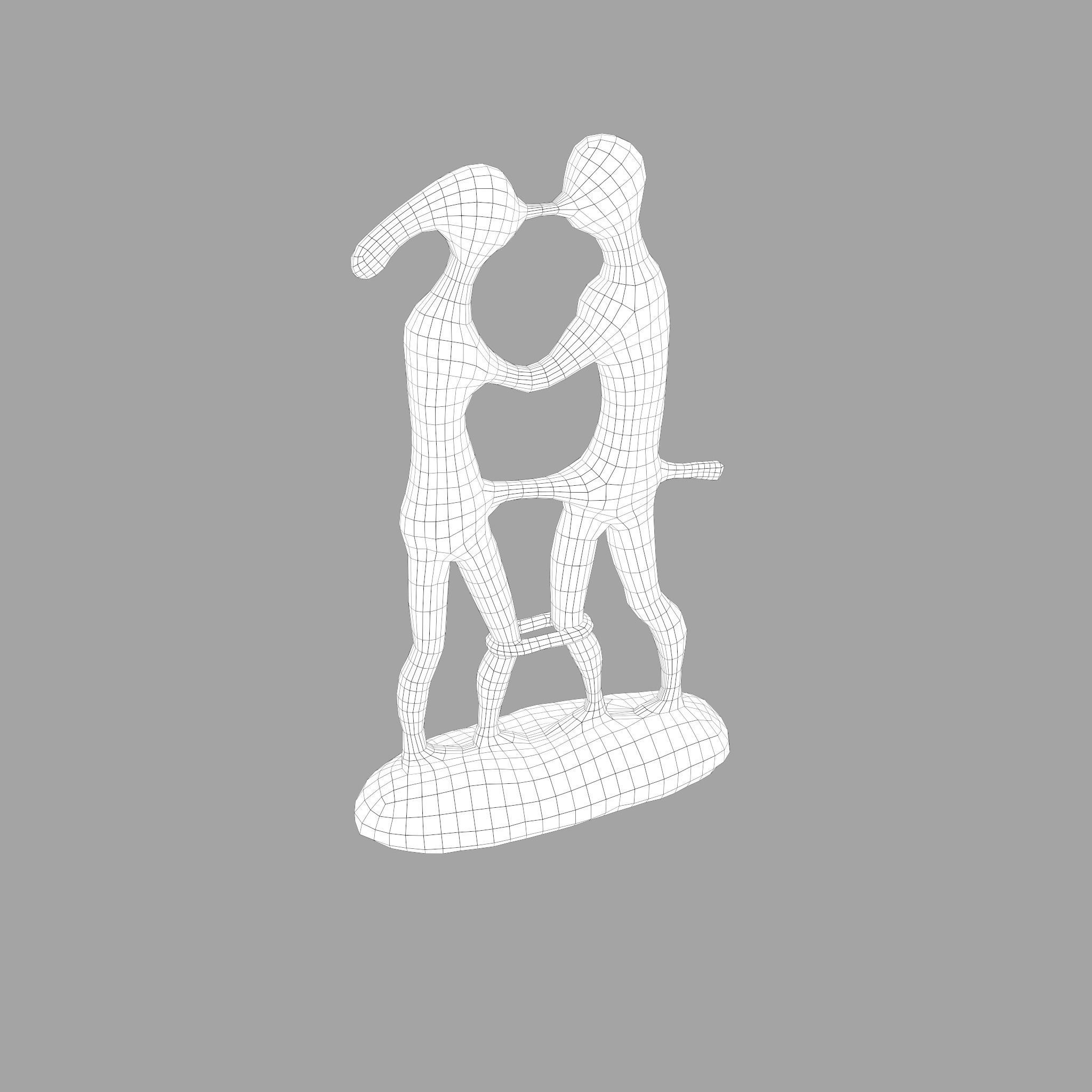 Statue Bridal Couple Low-poly 3D model_30