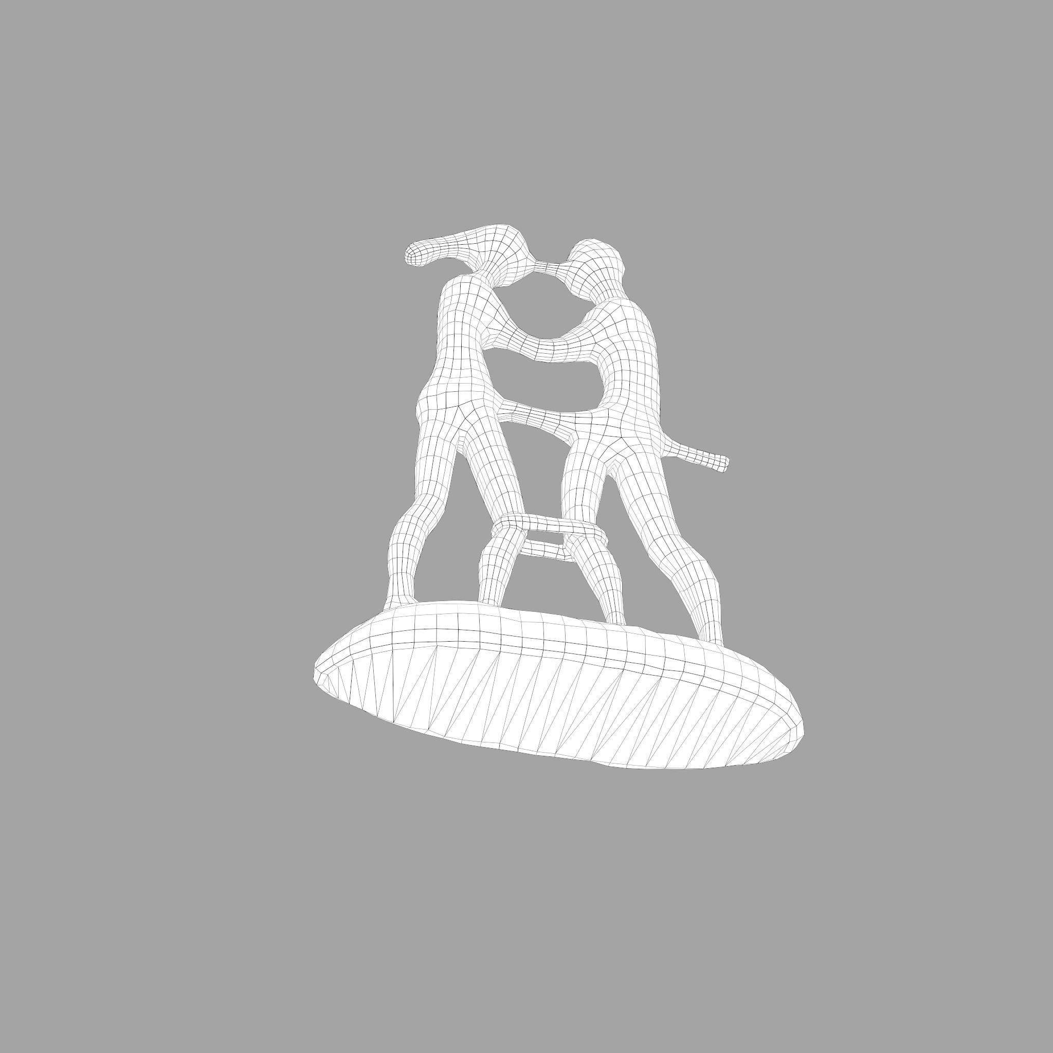 Statue Bridal Couple Low-poly 3D model_29