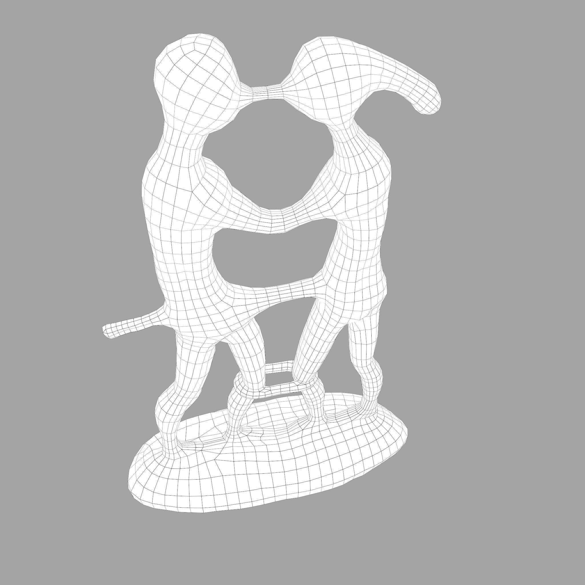 Statue Bridal Couple Low-poly 3D model_49