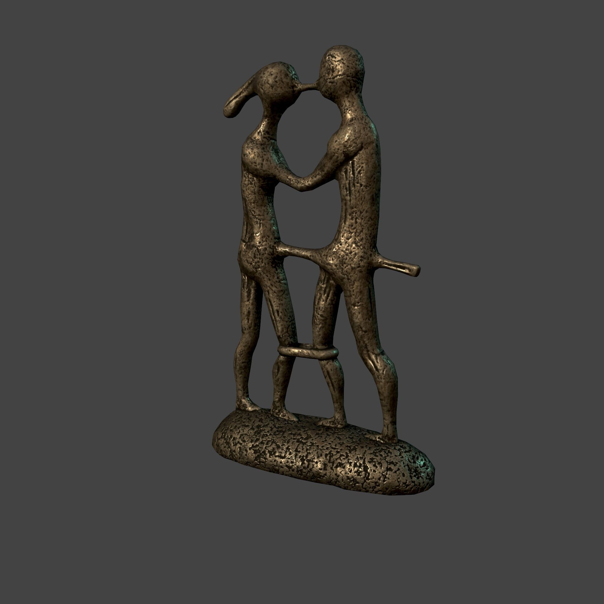 Statue Bridal Couple Low-poly 3D model_25