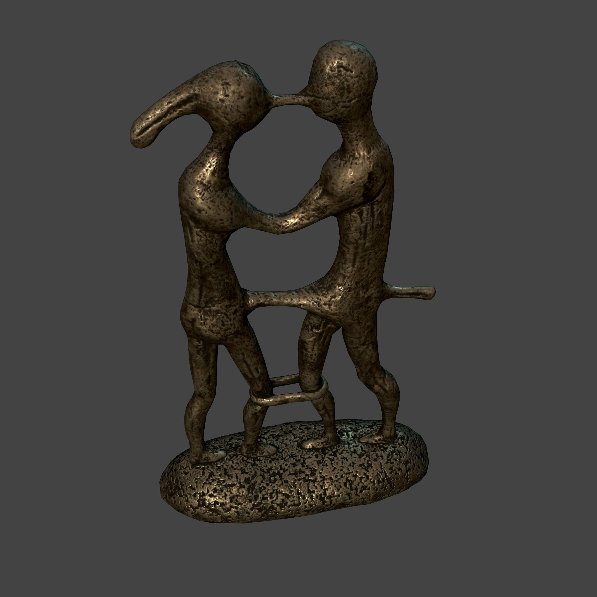 Statue Bridal Couple Low-poly 3D model_20