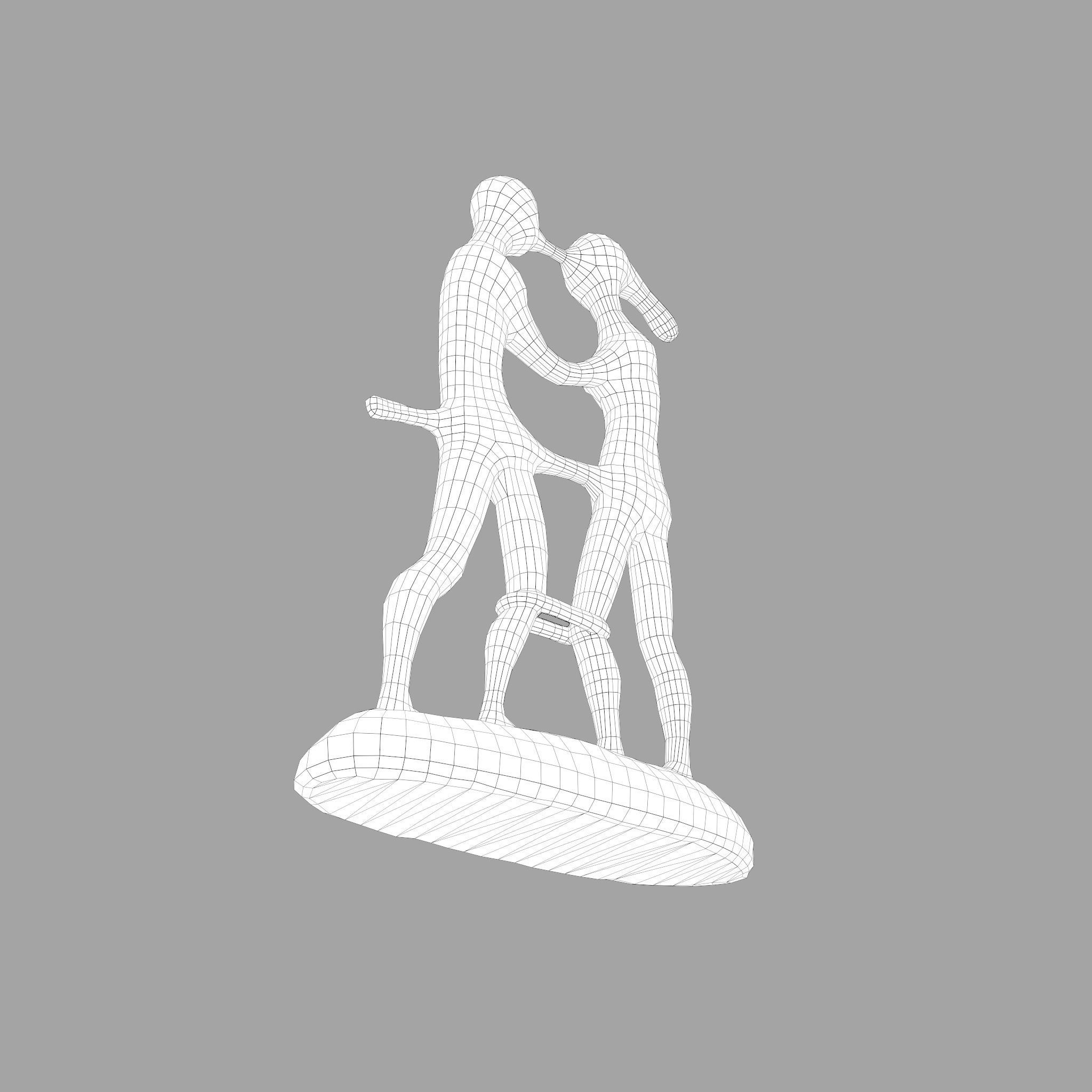 Statue Bridal Couple Low-poly 3D model_39