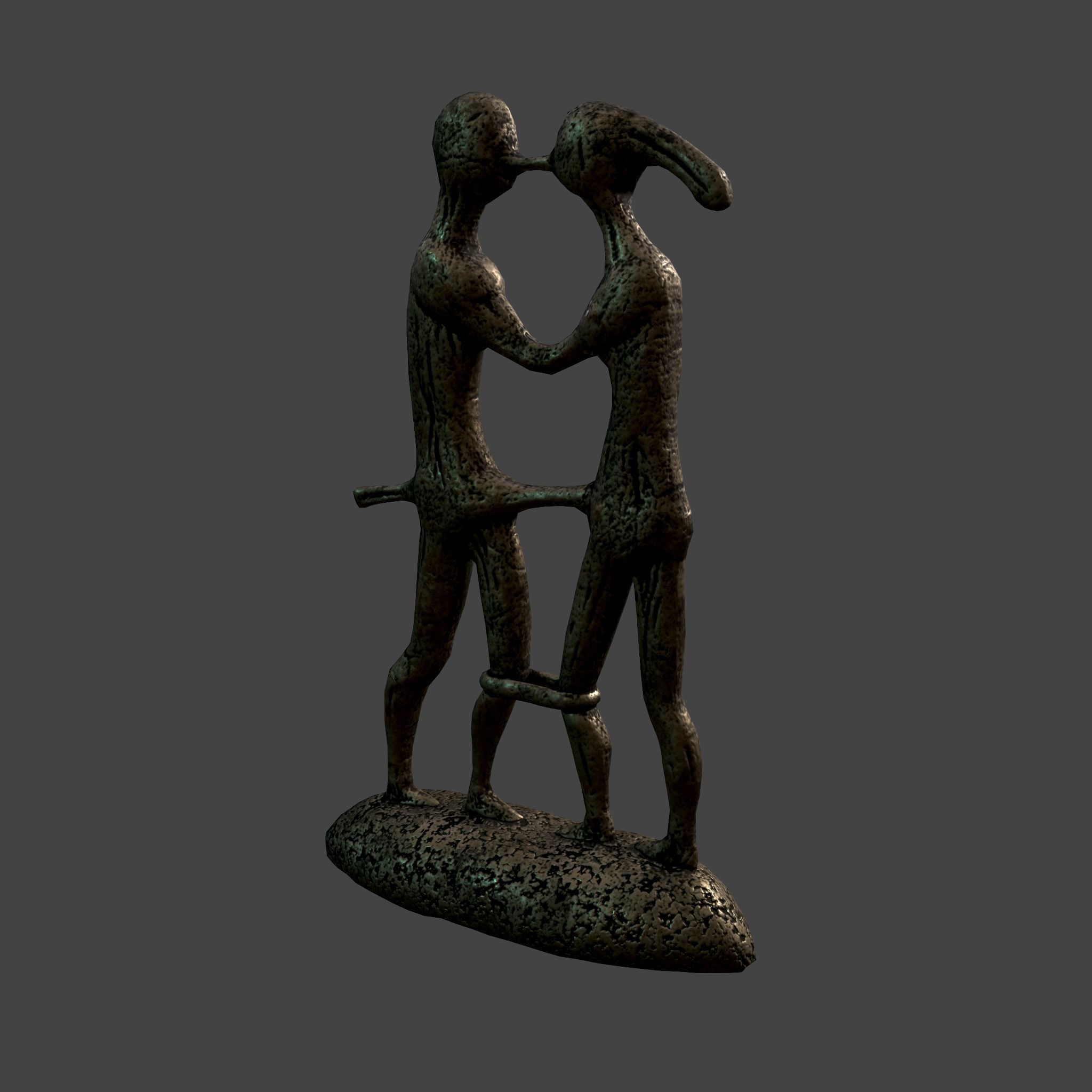Statue Bridal Couple Low-poly 3D model_33