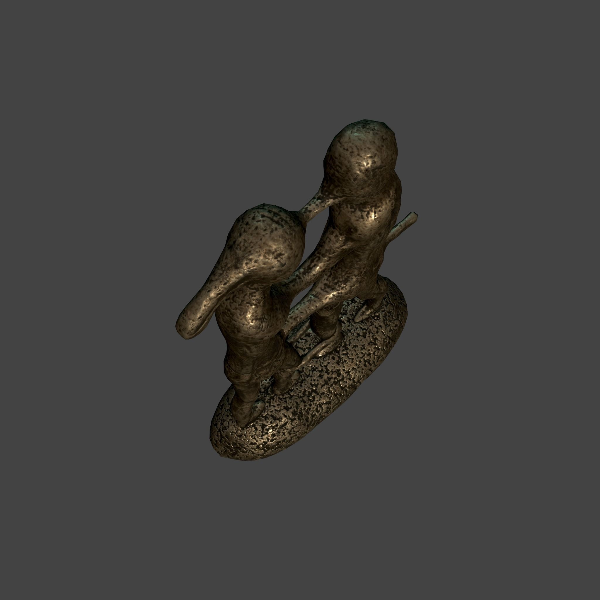 Statue Bridal Couple Low-poly 3D model_5