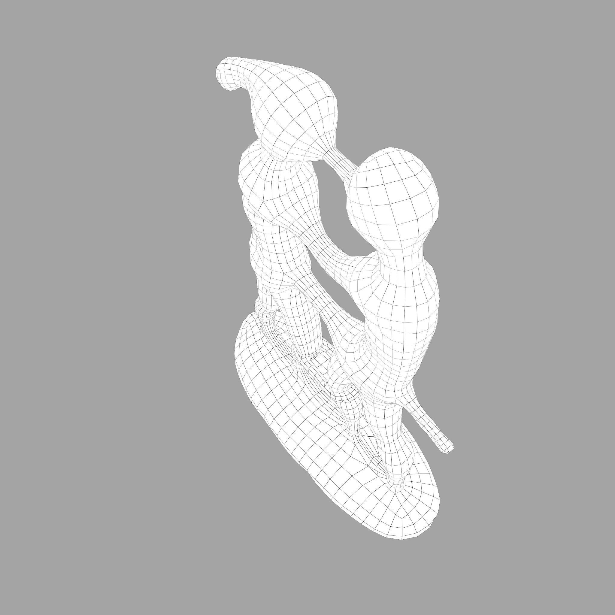 Statue Bridal Couple Low-poly 3D model_48