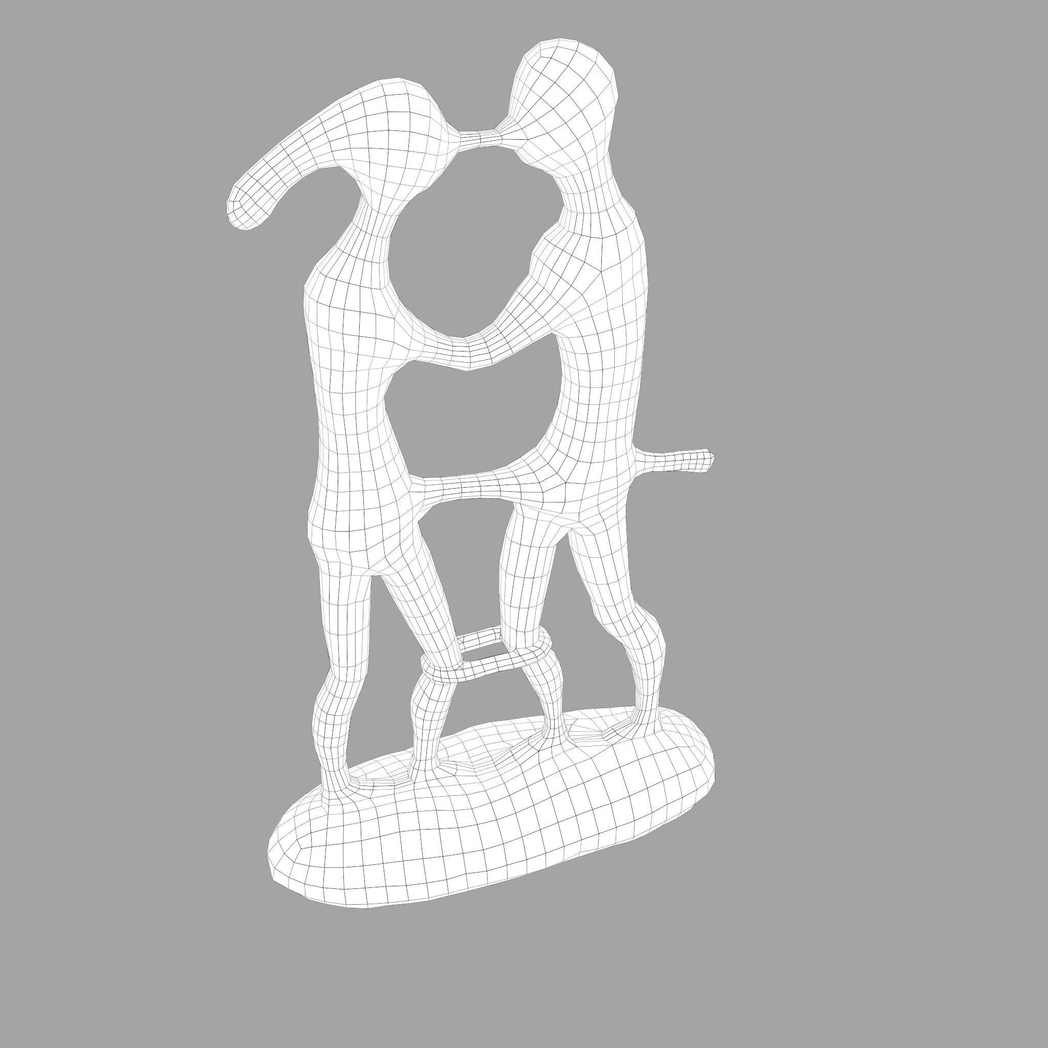 Statue Bridal Couple Low-poly 3D model_37