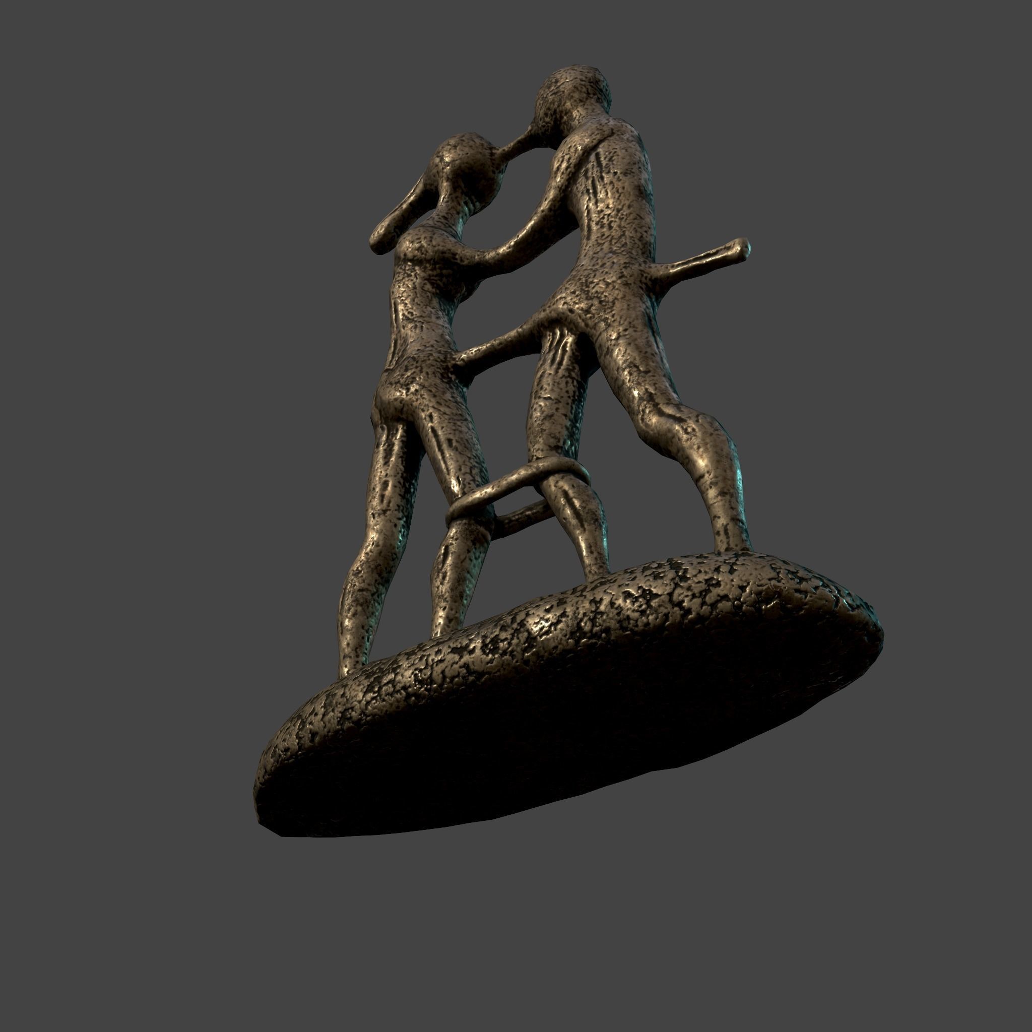 Statue Bridal Couple Low-poly 3D model_18