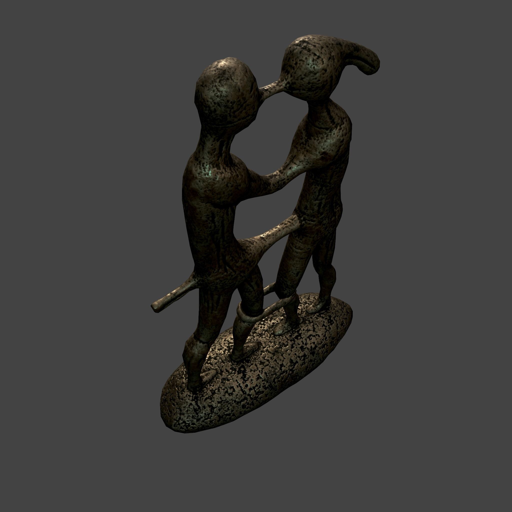 Statue Bridal Couple Low-poly 3D model_21