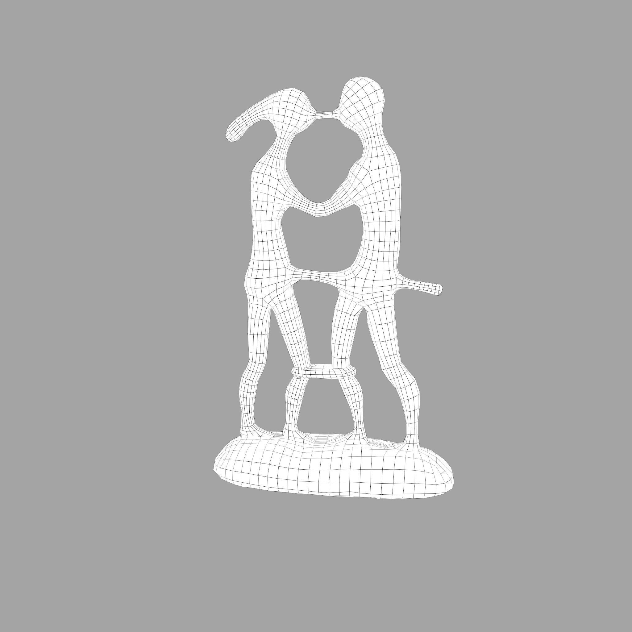 Statue Bridal Couple Low-poly 3D model_36
