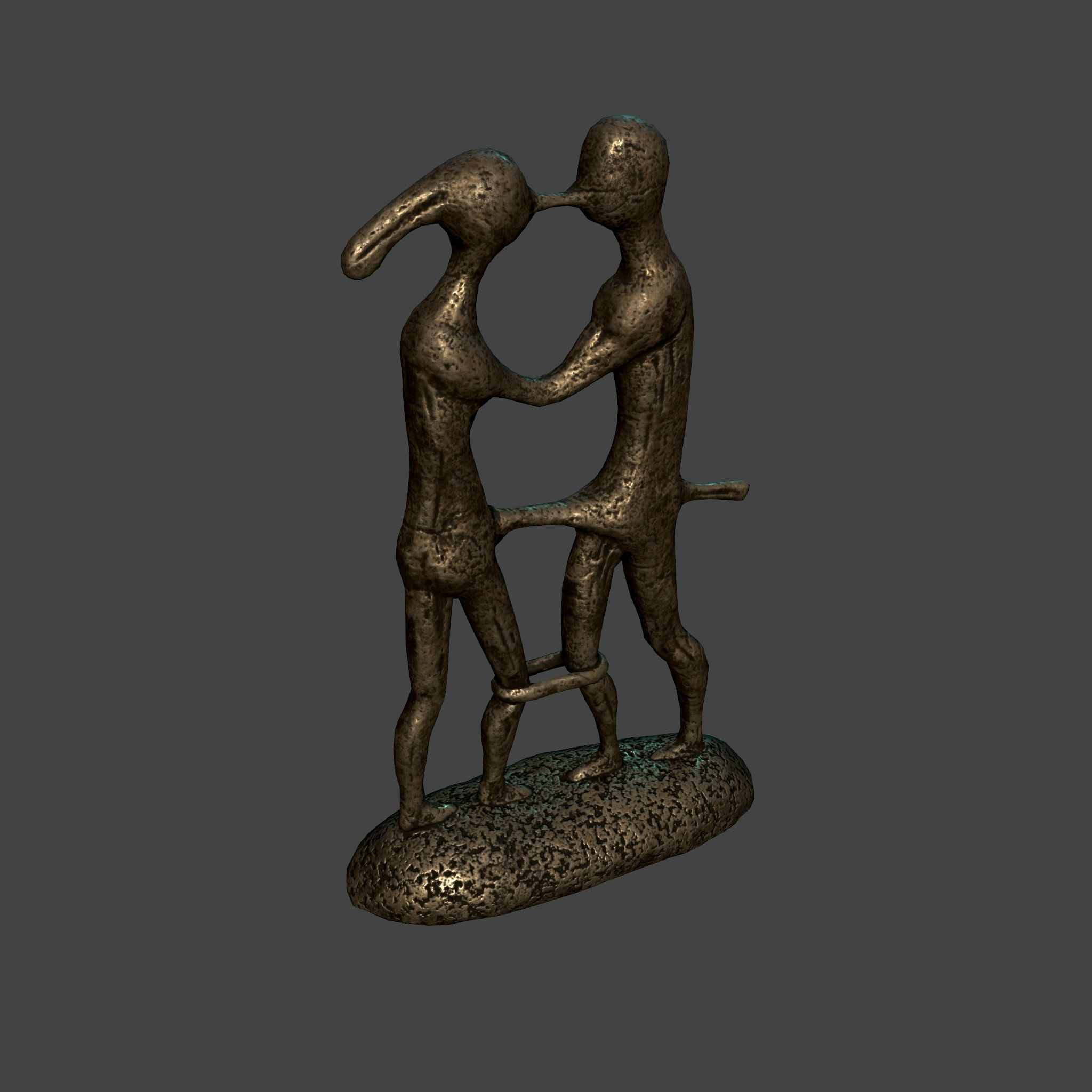 Statue Bridal Couple Low-poly 3D model_27