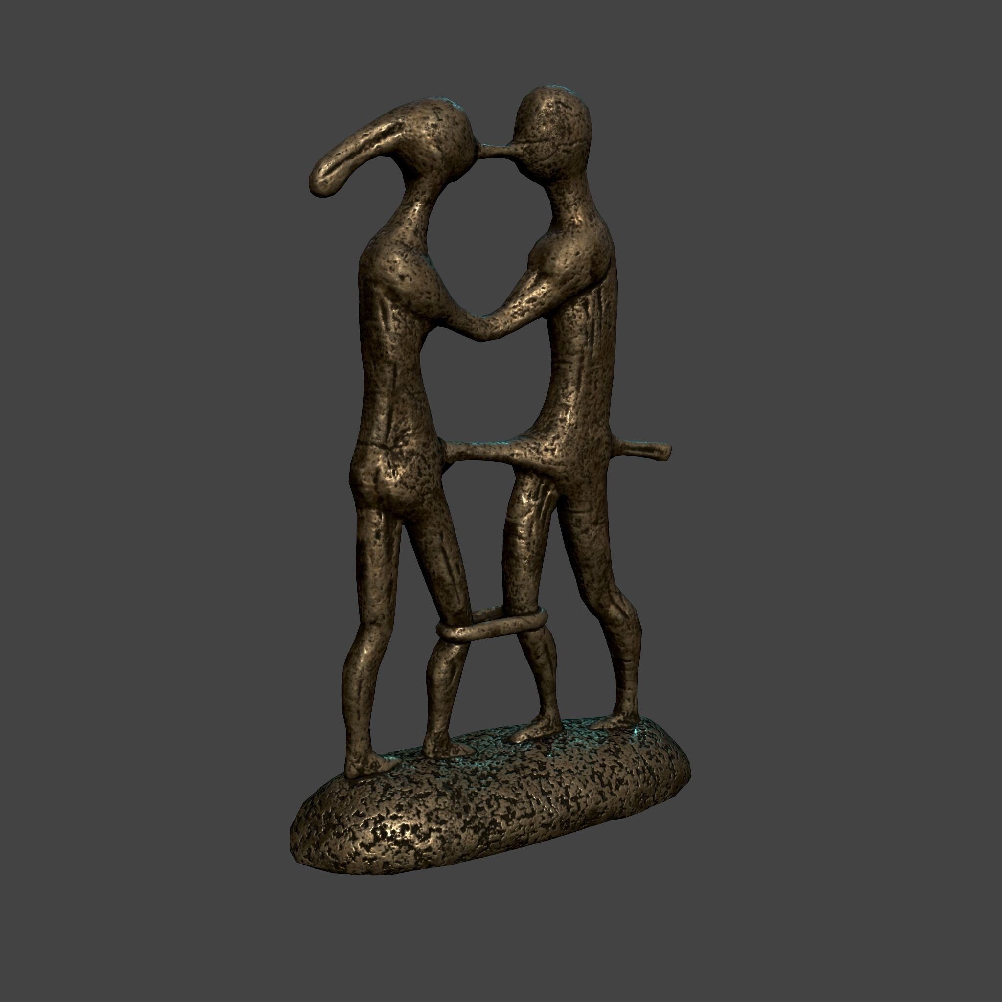 Statue Bridal Couple Low-poly 3D model_24