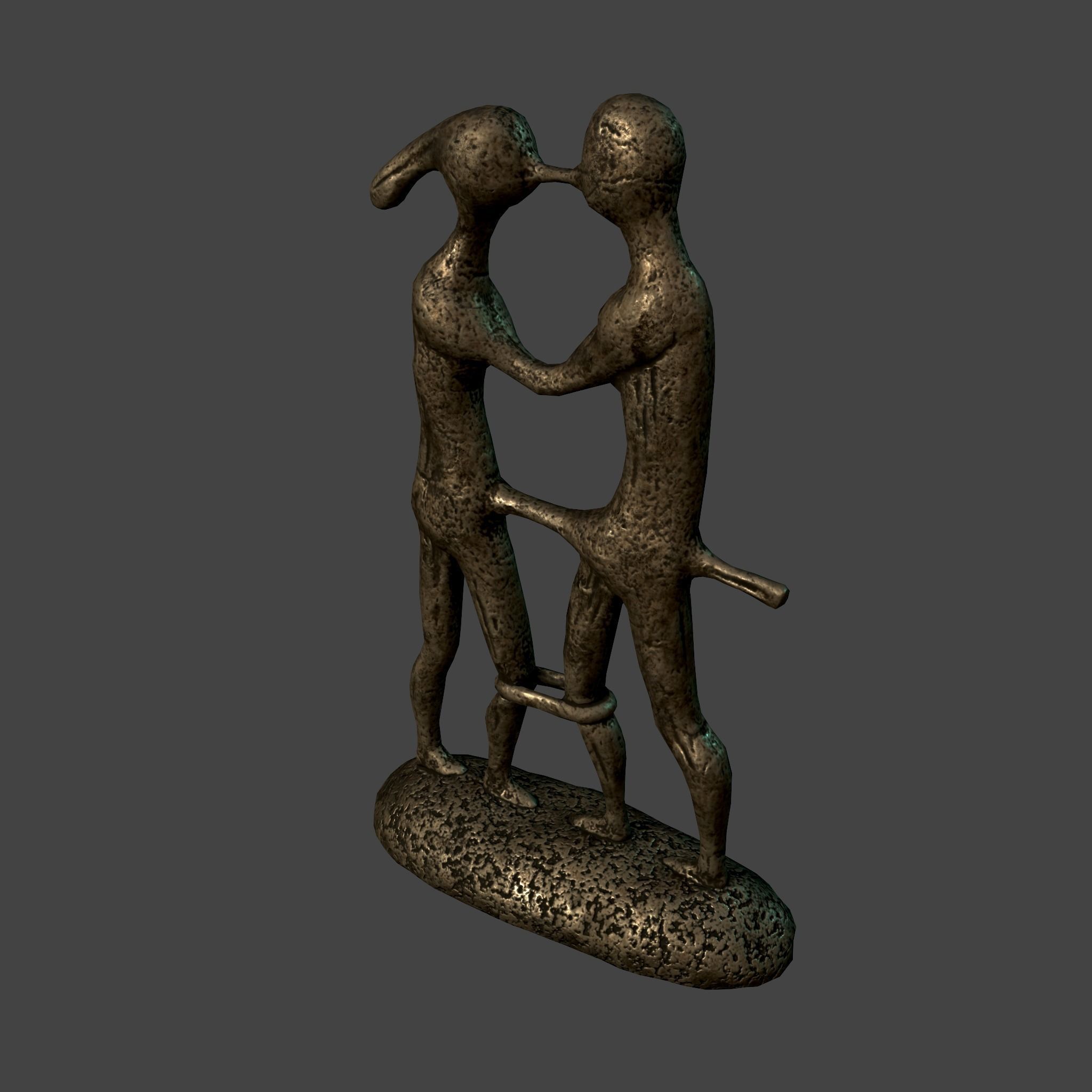 Statue Bridal Couple Low-poly 3D model_28