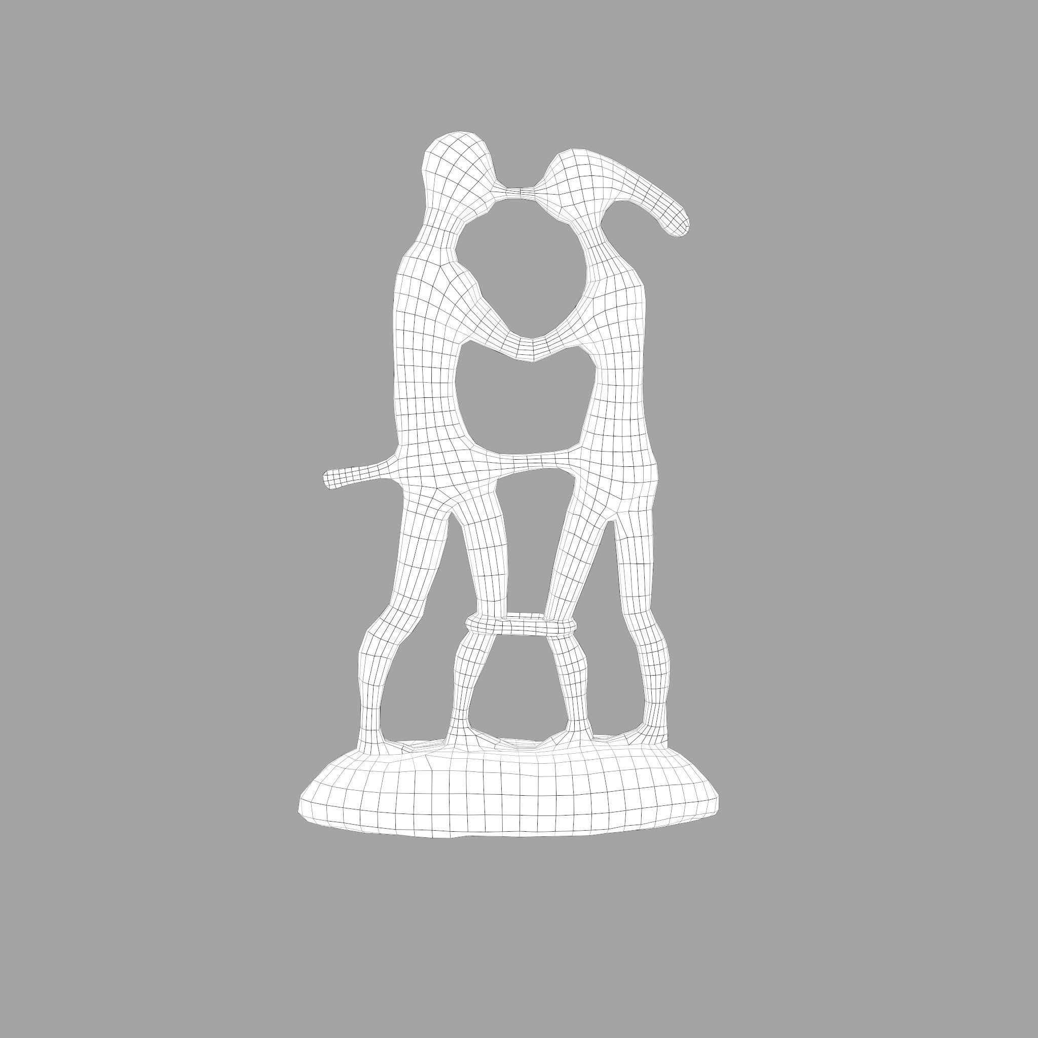 Statue Bridal Couple Low-poly 3D model_32
