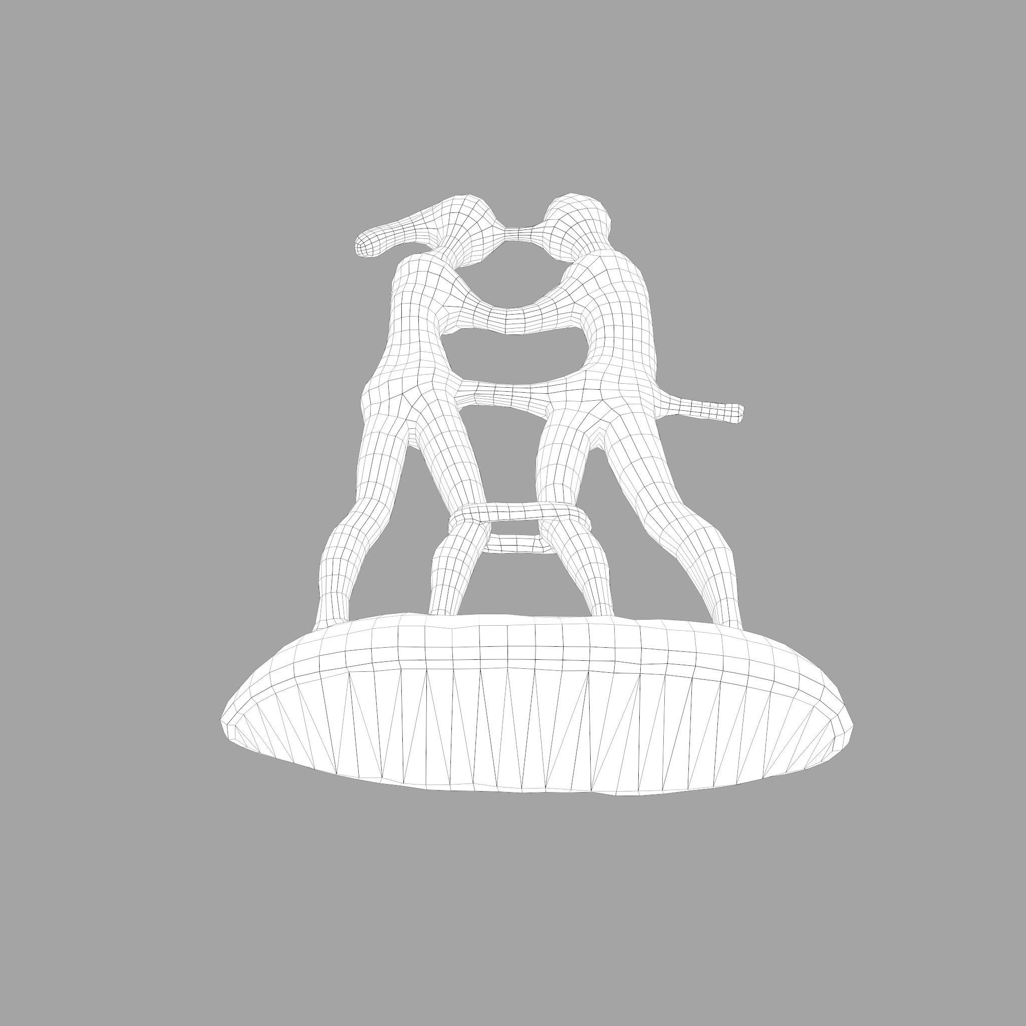 Statue Bridal Couple Low-poly 3D model_43