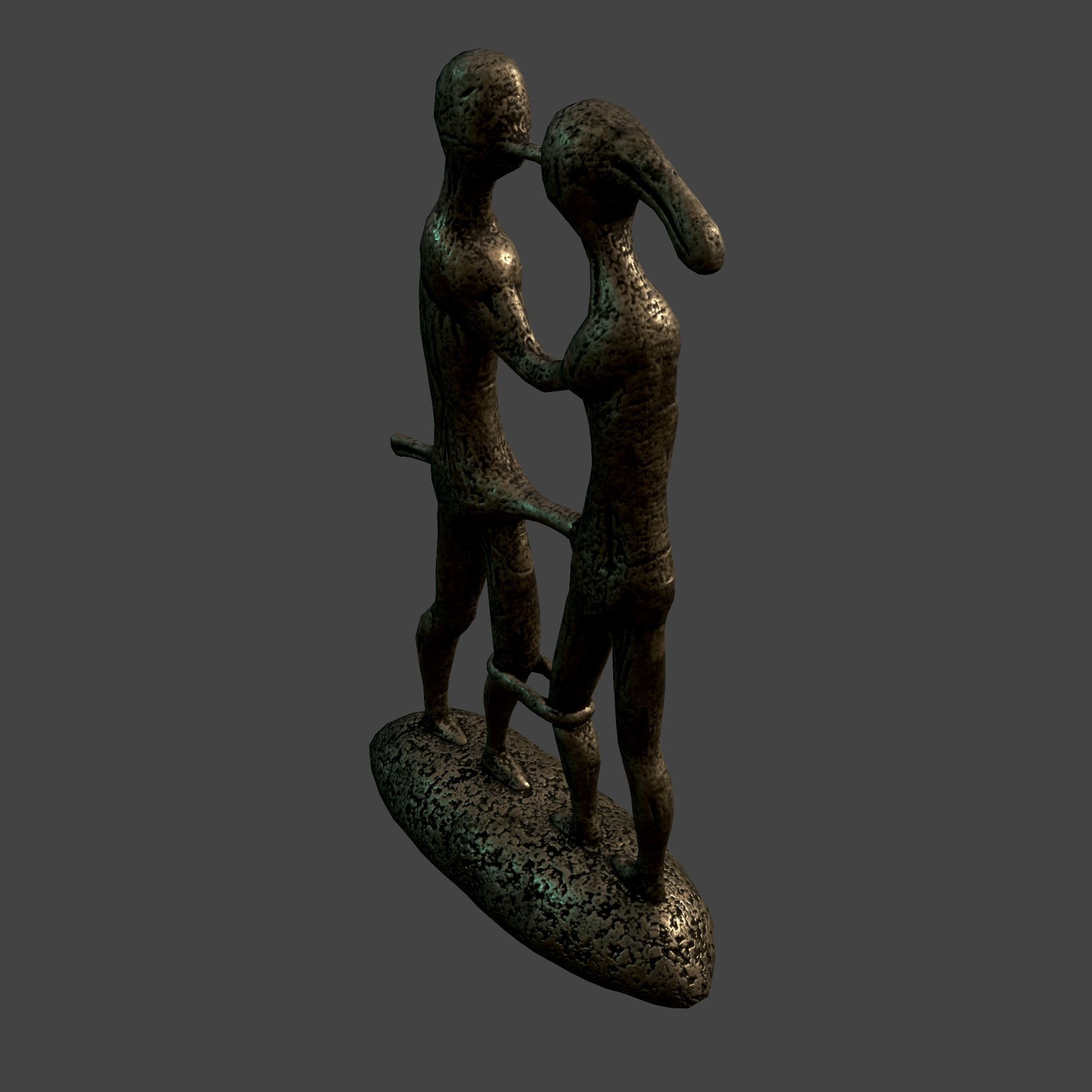 Statue Bridal Couple Low-poly 3D model_26