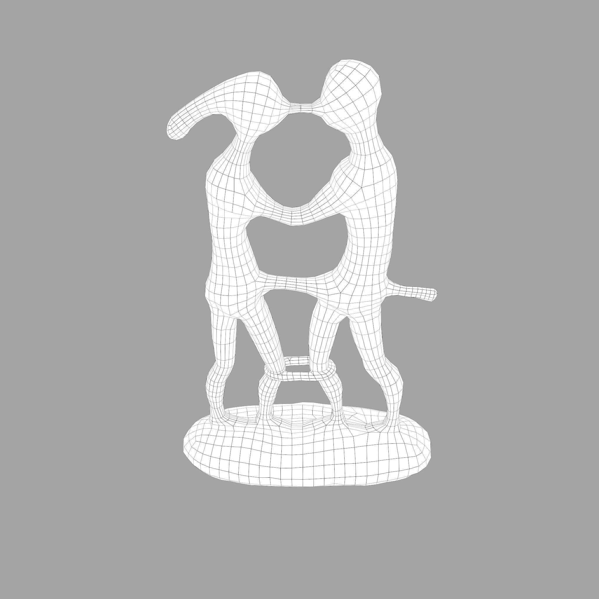 Statue Bridal Couple Low-poly 3D model_47
