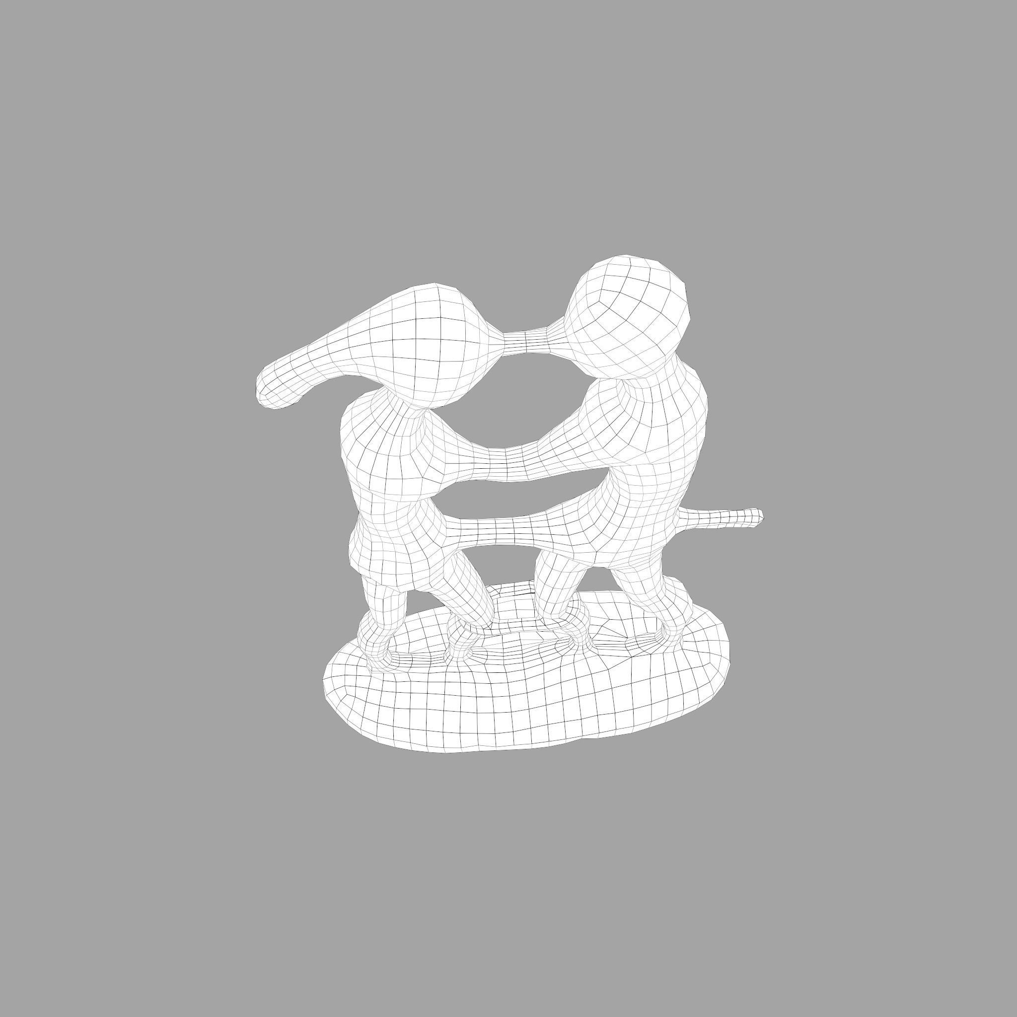 Statue Bridal Couple Low-poly 3D model_44