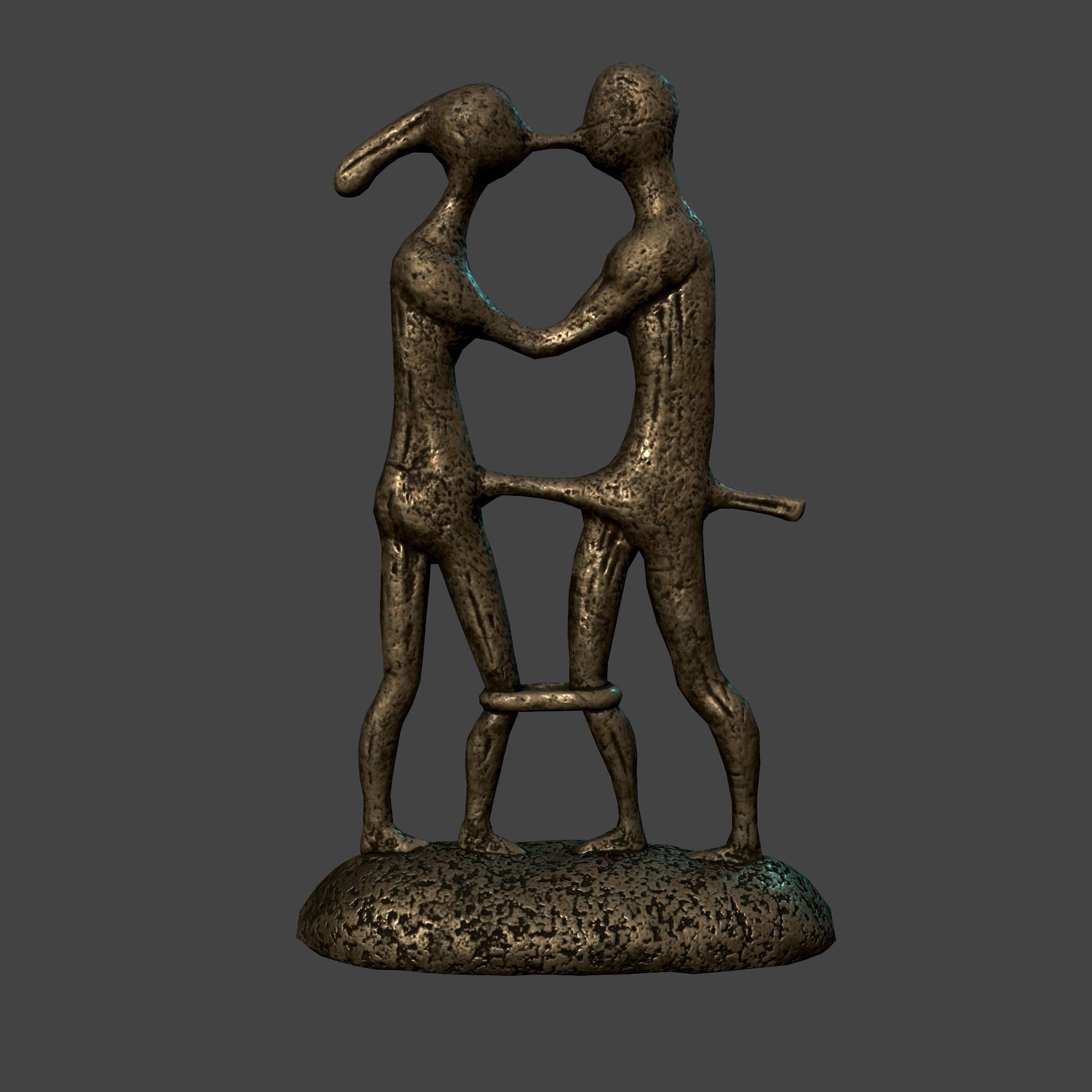 Statue Bridal Couple Low-poly 3D model_50