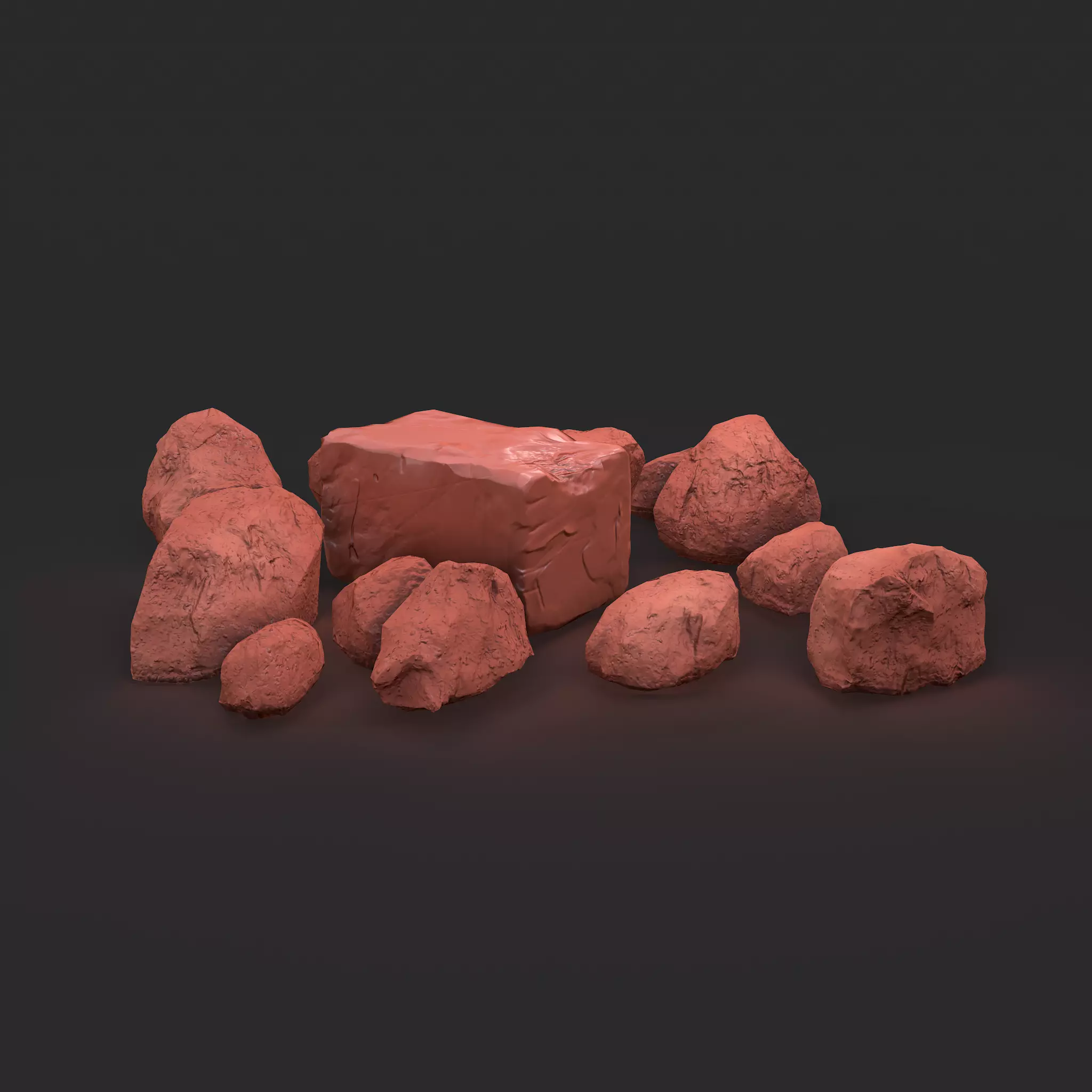 Clay Chunks Low-poly 3D model