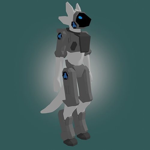 LowPoly Base Male Protogen Free low-poly 3D model