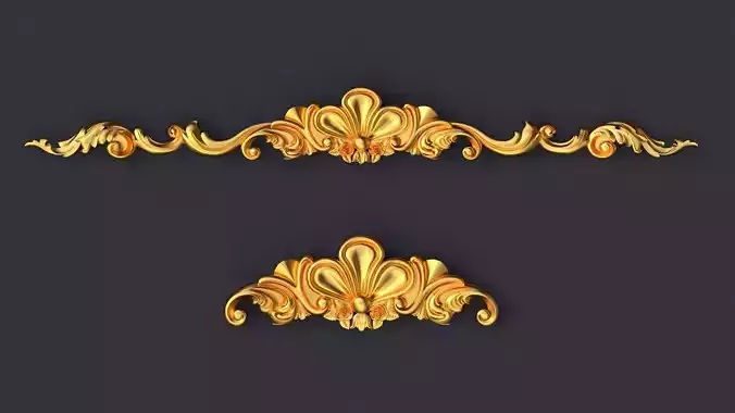 2 Central decor ornament for furniture