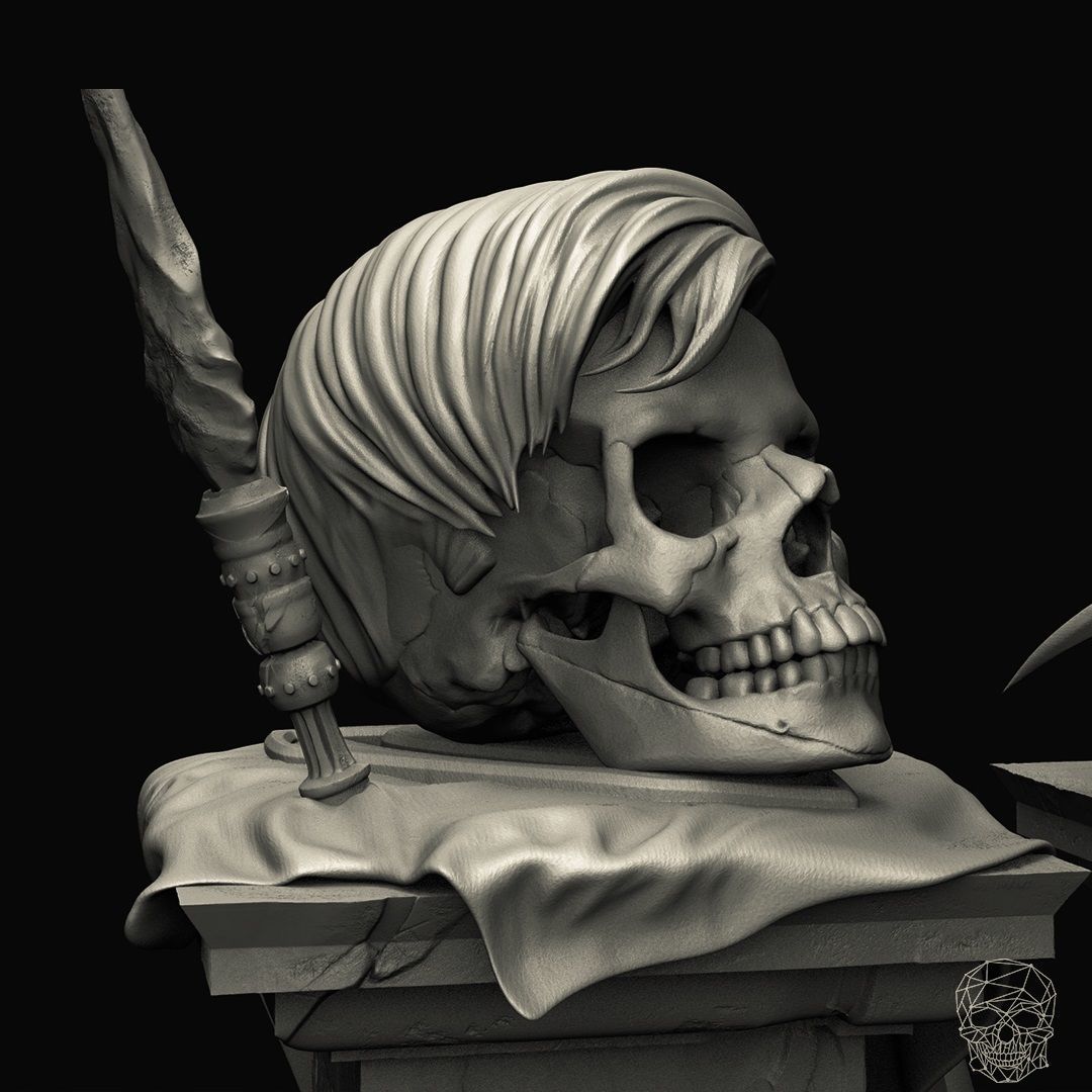 Collections Skull Pedestal 1 3D print model_4