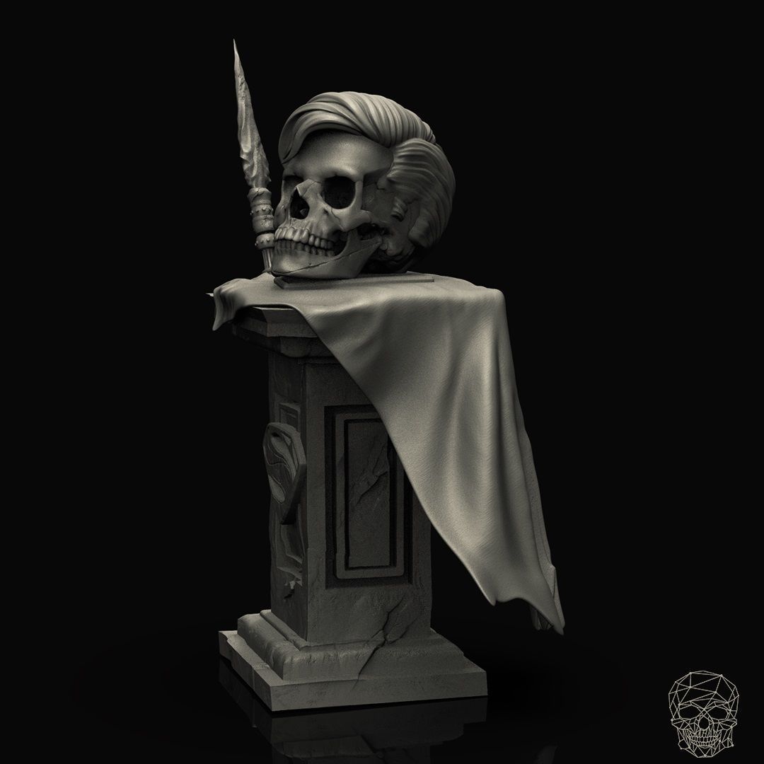 Collections Skull Pedestal 1 3D print model_16