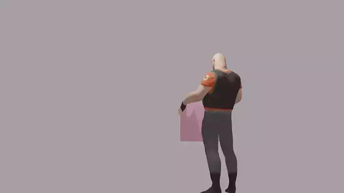Team fortress 2 inspired realistic heavy Low-poly 3D model