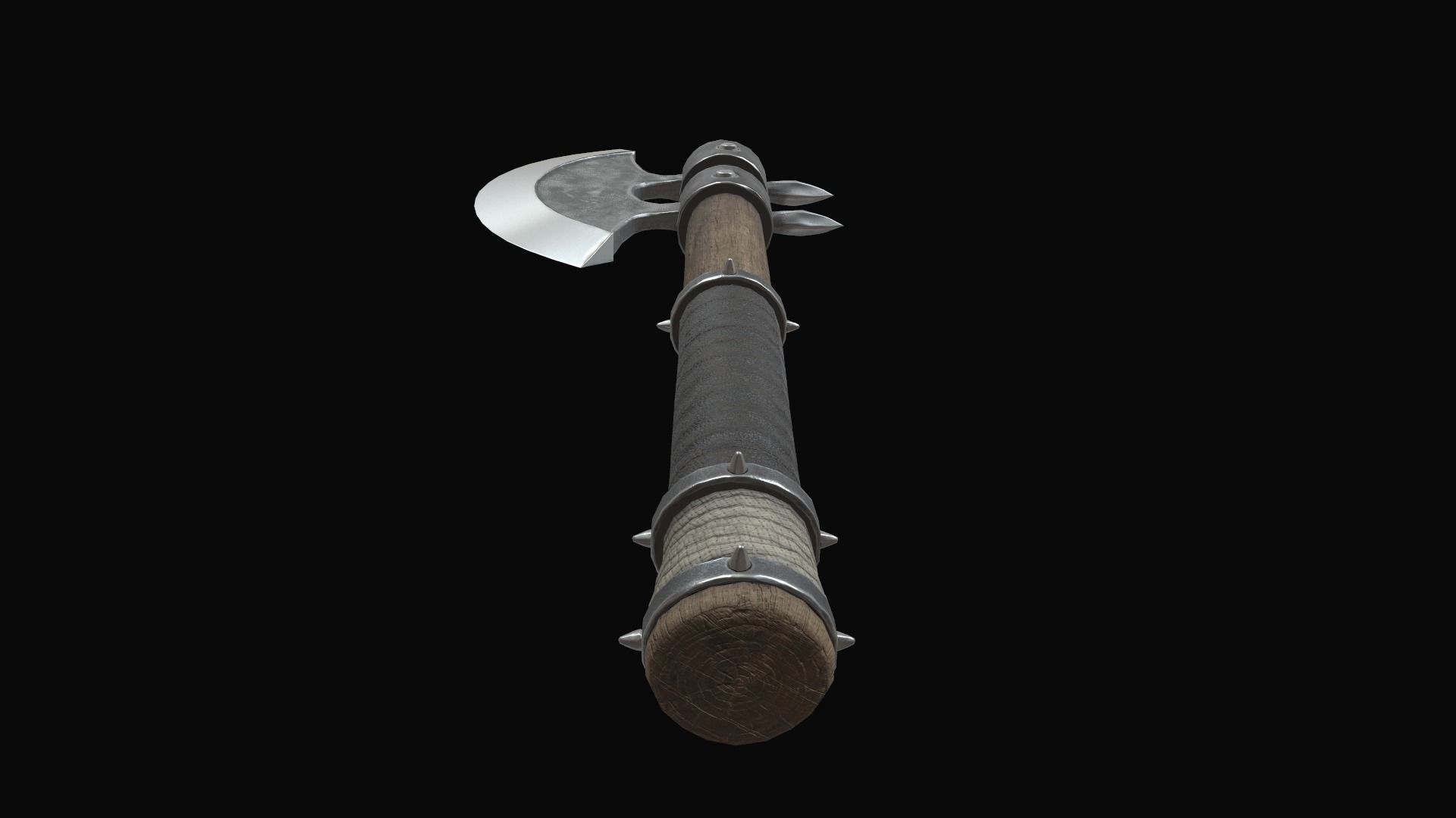 axe medieval Low-poly 3D model_15