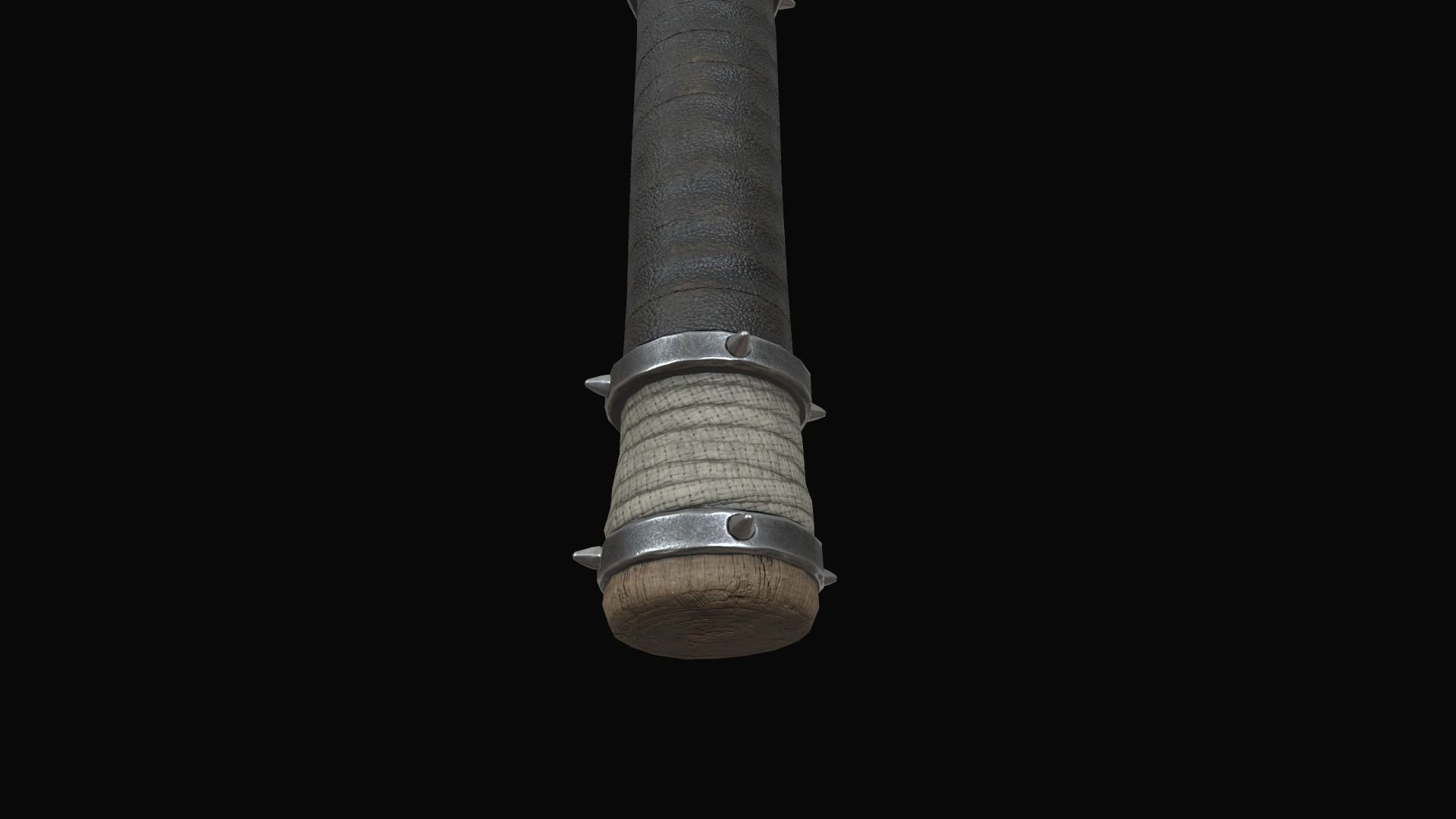 axe medieval Low-poly 3D model_14