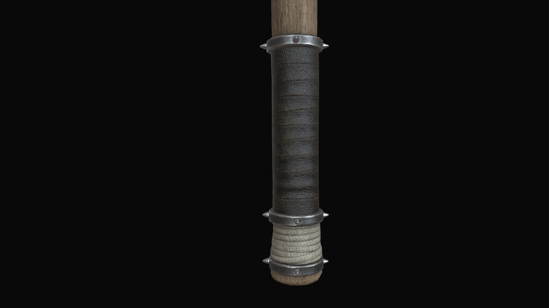 axe medieval Low-poly 3D model_13