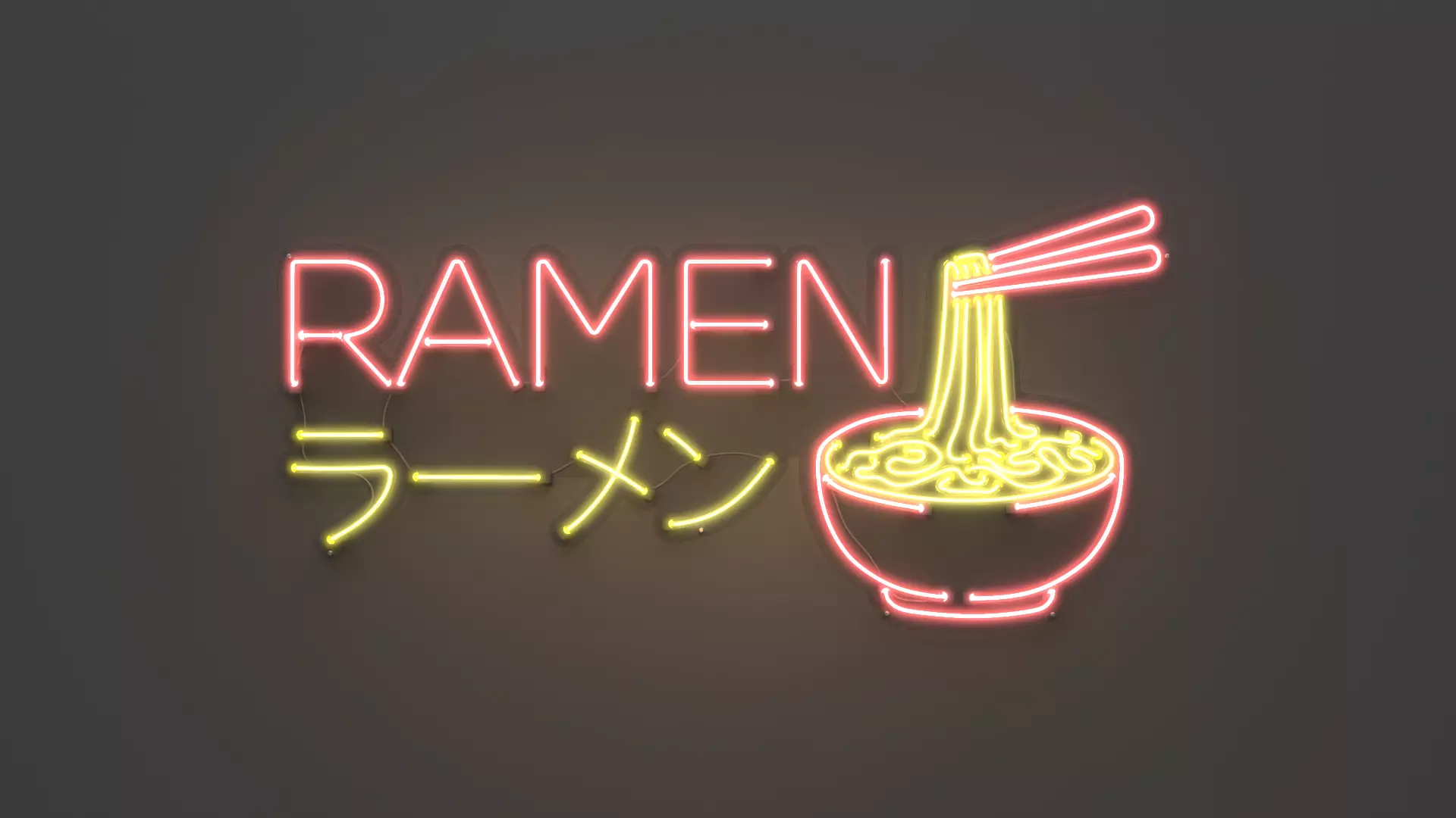 Ramen - Neon Sign 3D model_0