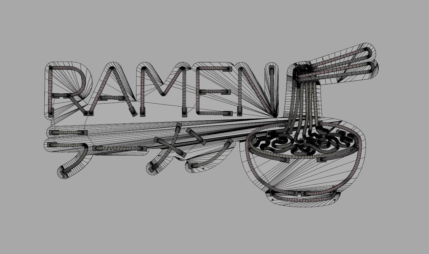 Ramen - Neon Sign 3D model_6
