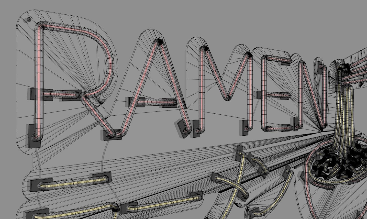Ramen - Neon Sign 3D model_8
