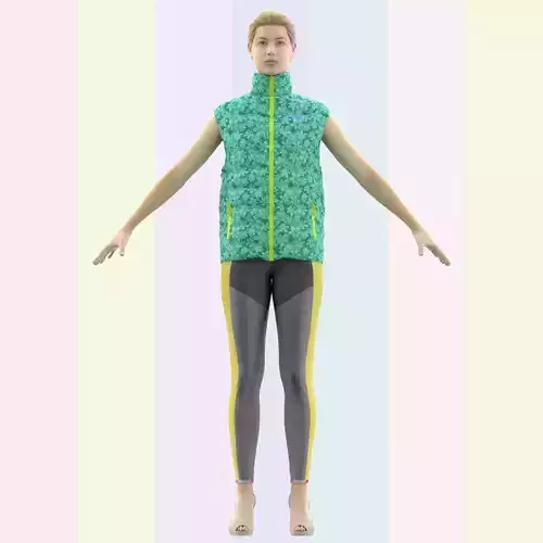 Womens Padded Gilets Low-poly 3D model