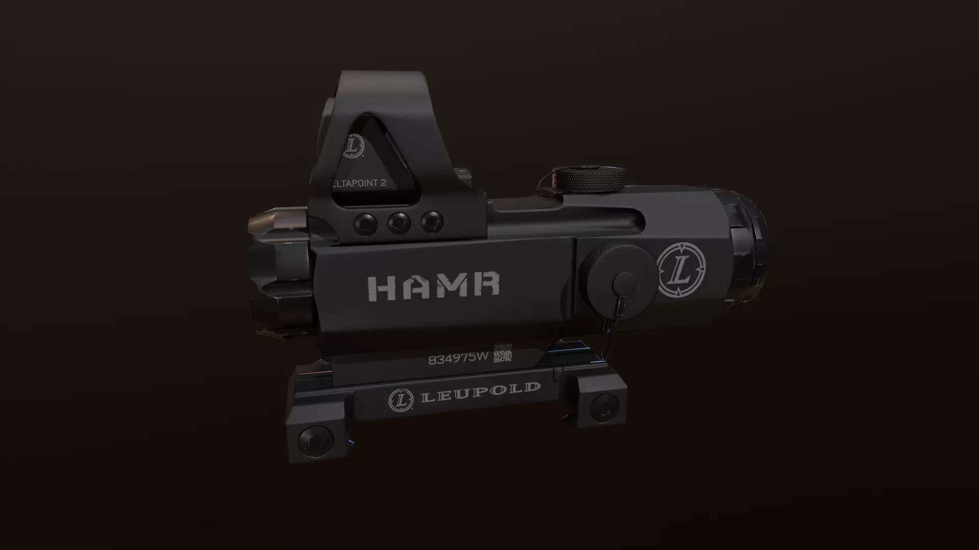 Leupold HAMR With Deltapoint 2 aimpoint Low-poly 3D model_0